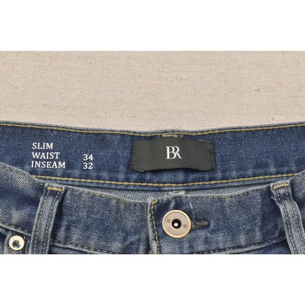 Banana Republic Men's Slim Fit Jeans 34x32 Blue Medium Wash Denim Lyocell Blend